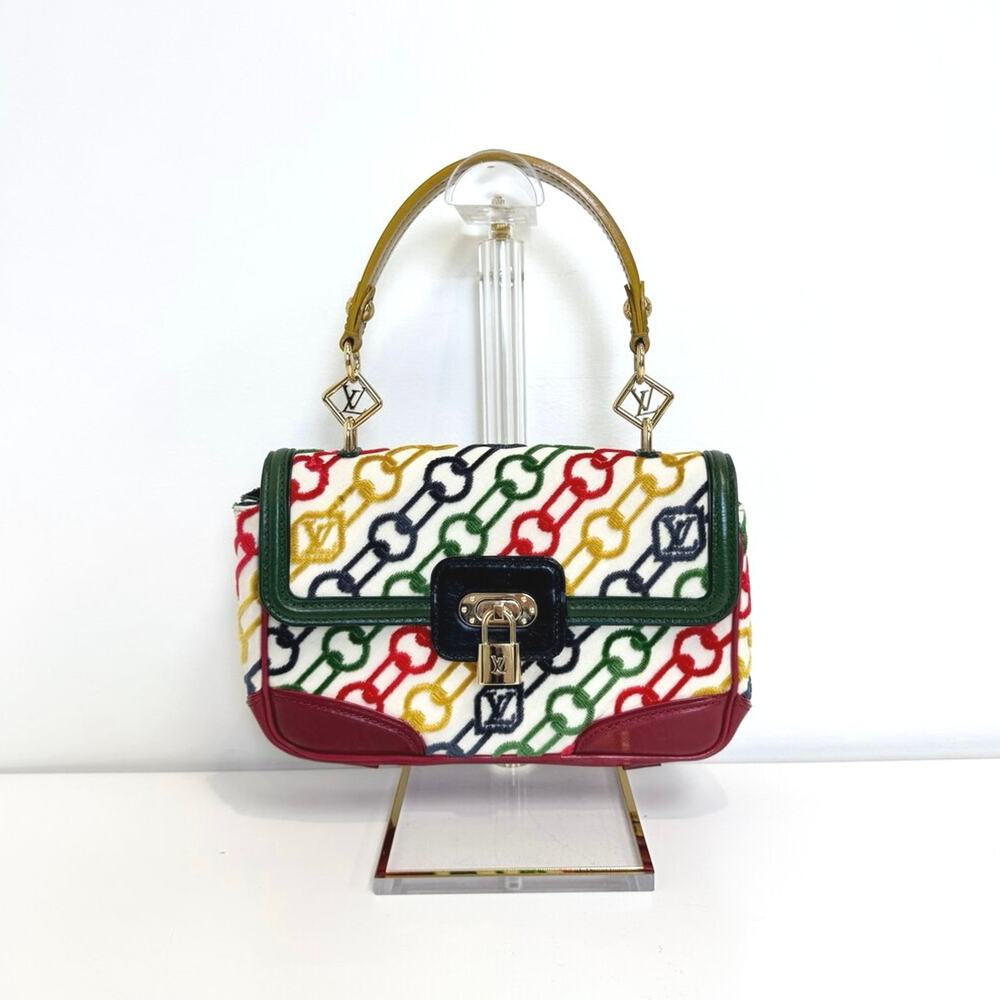 LOUIS VUITTON Multicolor Velvet Chains Dolly Pochette Shoulder Bag LV LE Handbag